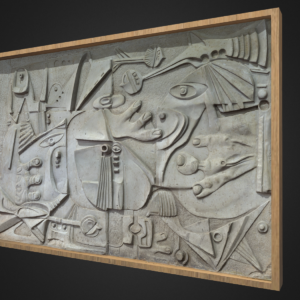 Rilievo Laser Scanner e fotogrammetrico di un opera scultorea bassorilievo.
Prototipazione rapida da modello 3D mesh tramite fresatura CNC. E.Assenza 3D
